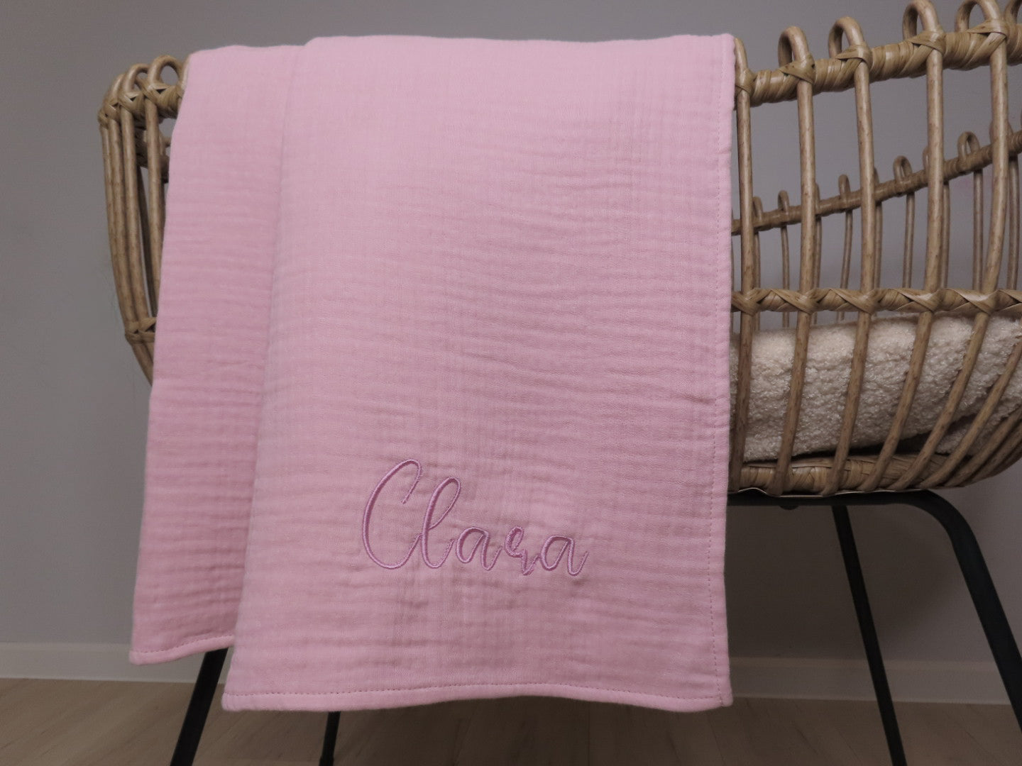 Personalisierte Musselindecke 65x65 - 4-lagig, 100% Baumwolle