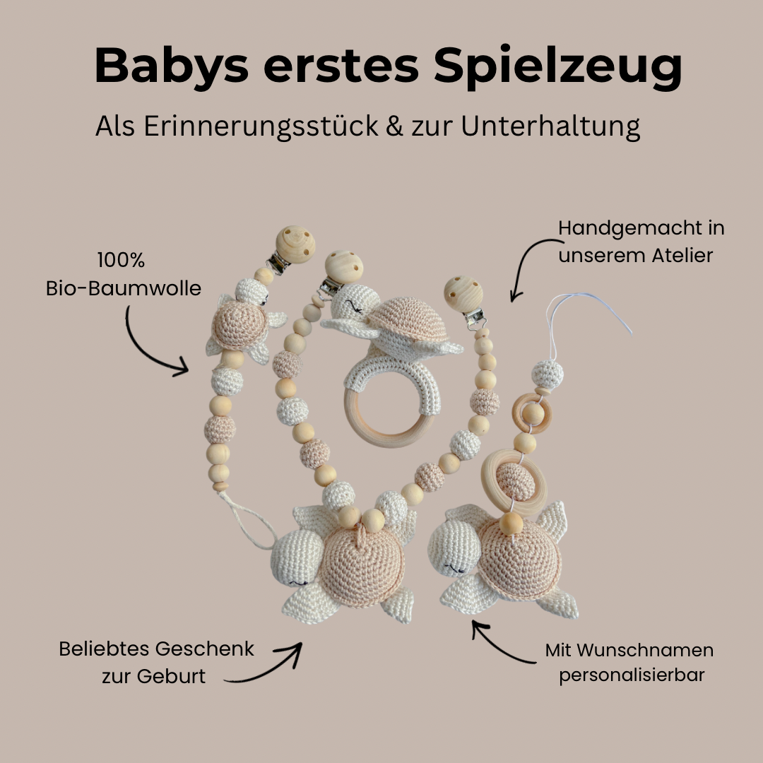 Set Schildkröte in beige