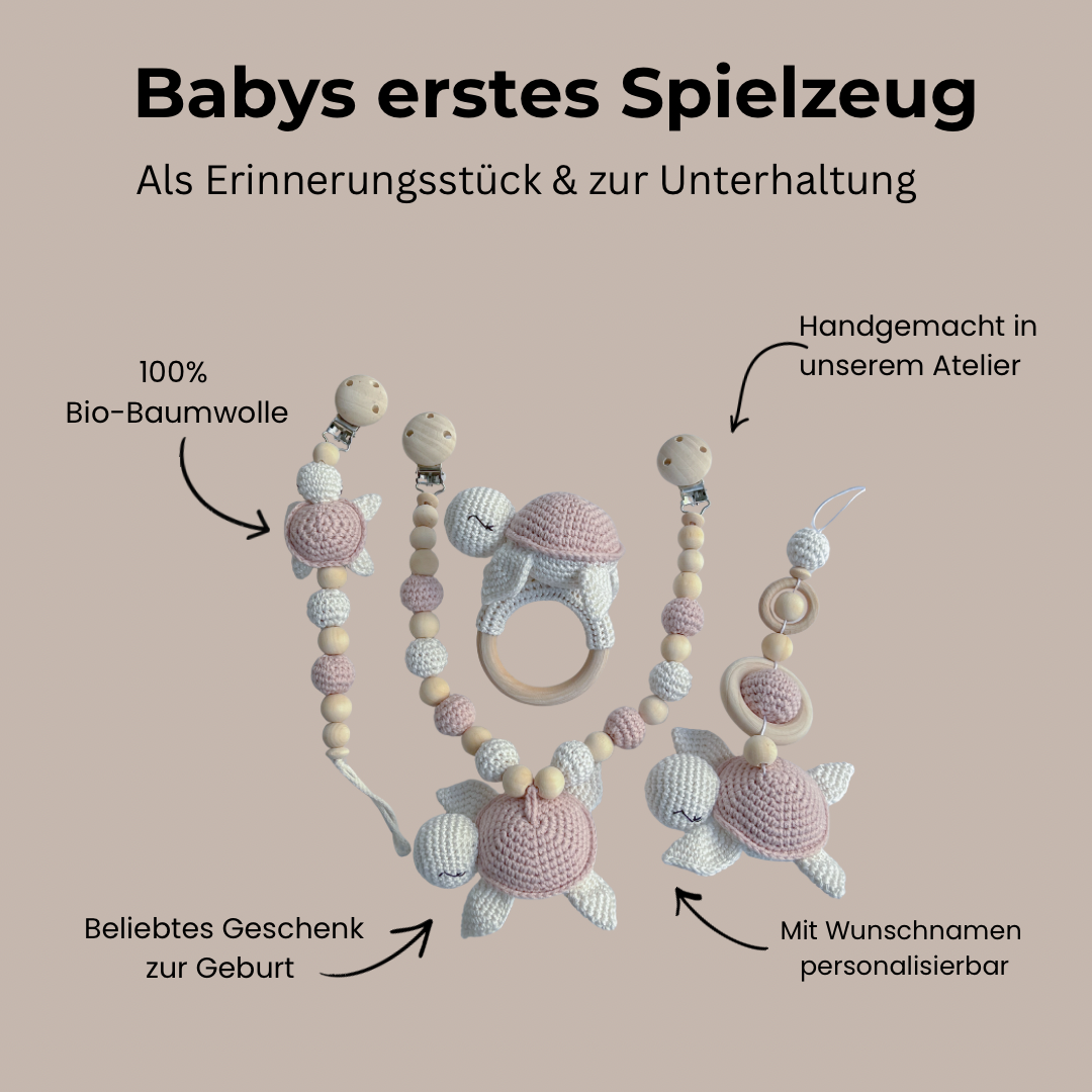 Set Schildkröte in zartem Rosa