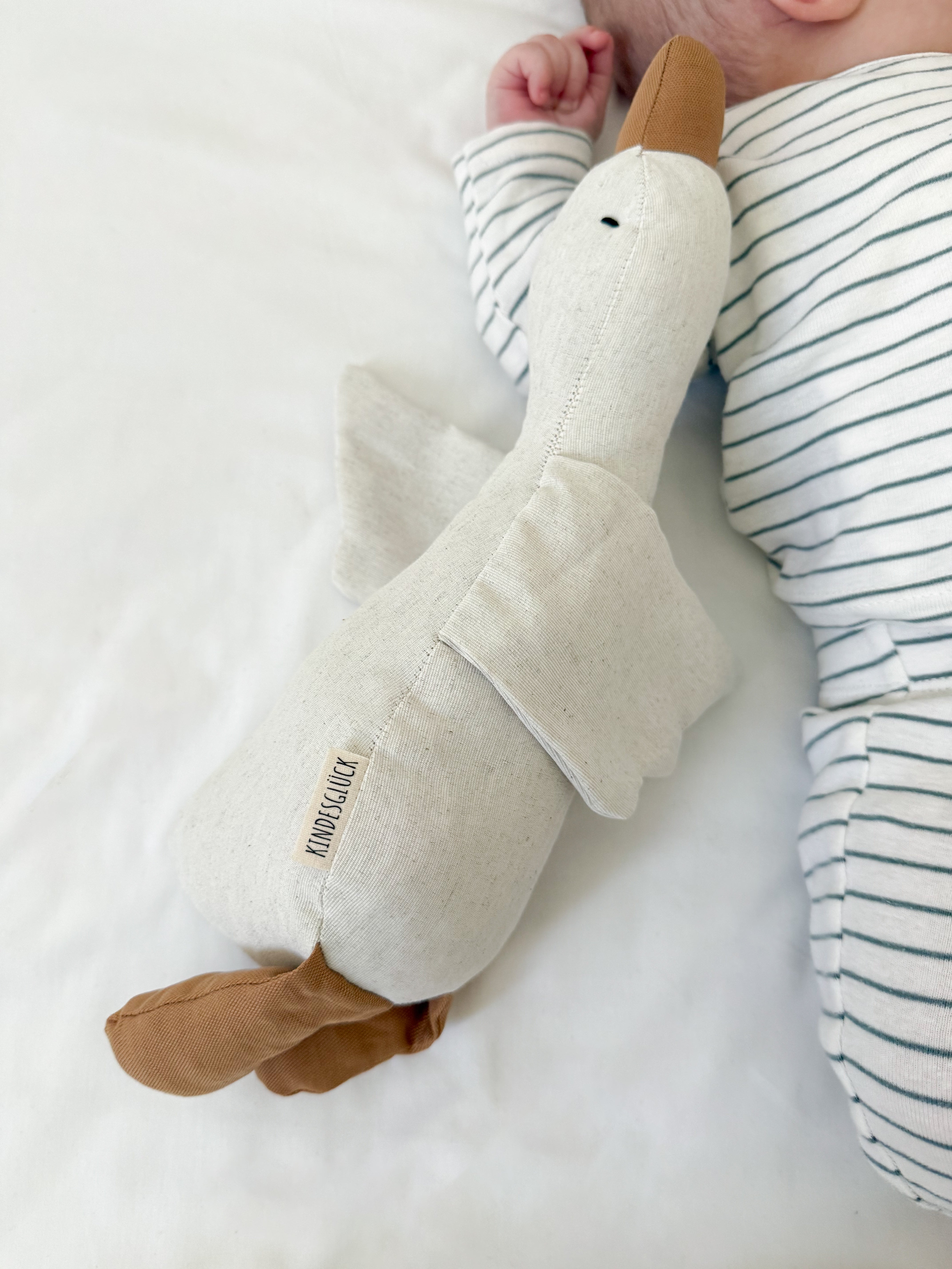 Gans aus Leinen – handgemacht & nachhaltig - Kindesglueck Kuscheltier