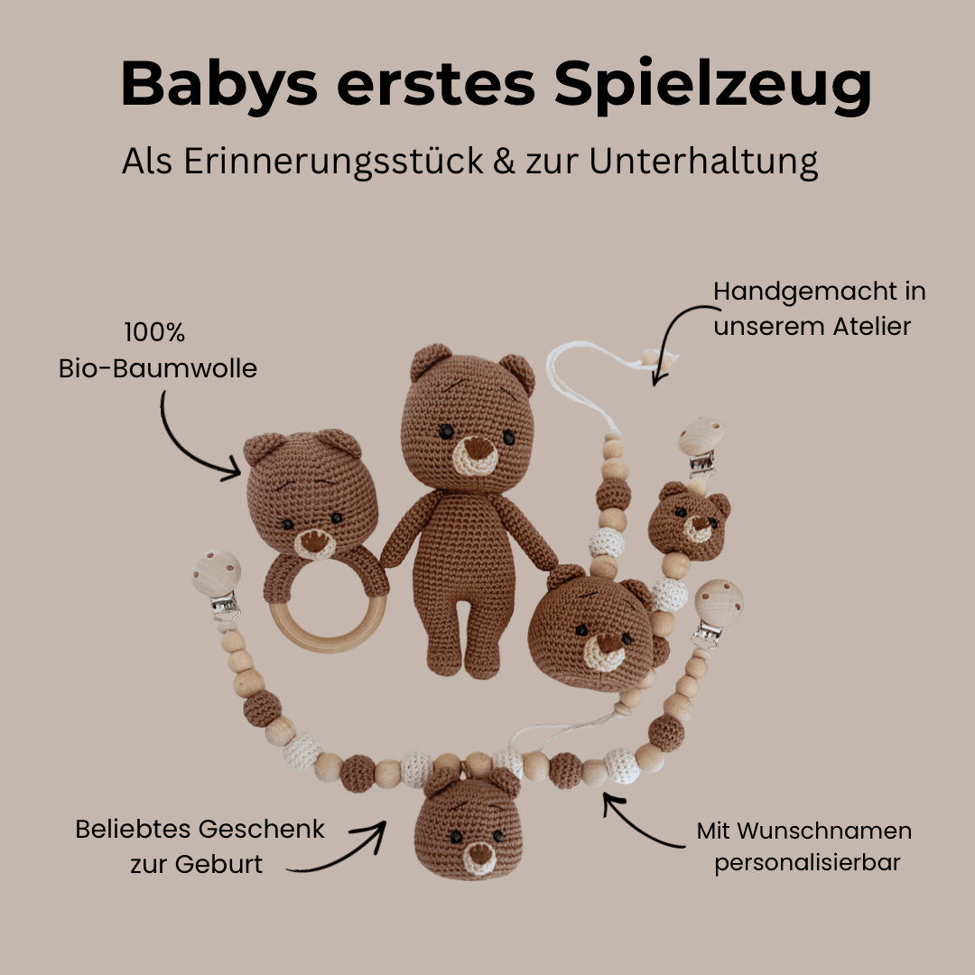 Neugeborenen - Set „Dark Bear“ - Kindesglueck Geschenksets für Babys