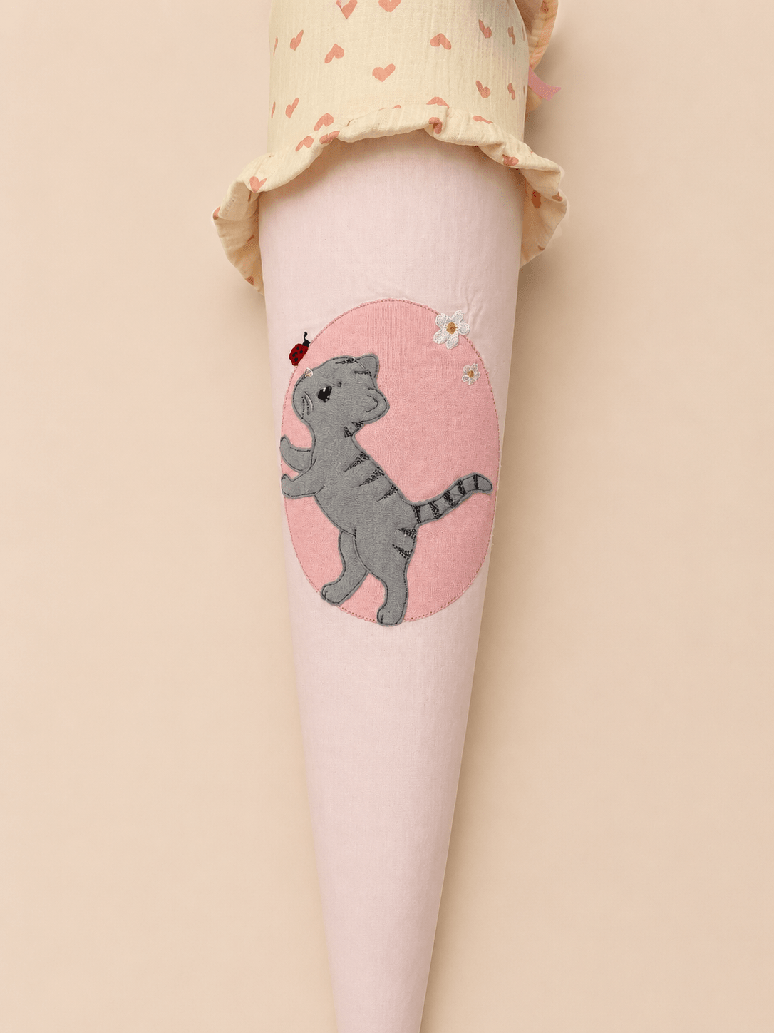 Personalisierte Schultüte Katze in Rosa | Handgefertigte Stoffschultüte mit Namen | 70 cm | Schulkind 2026 (Kopie) - Kindesglueck