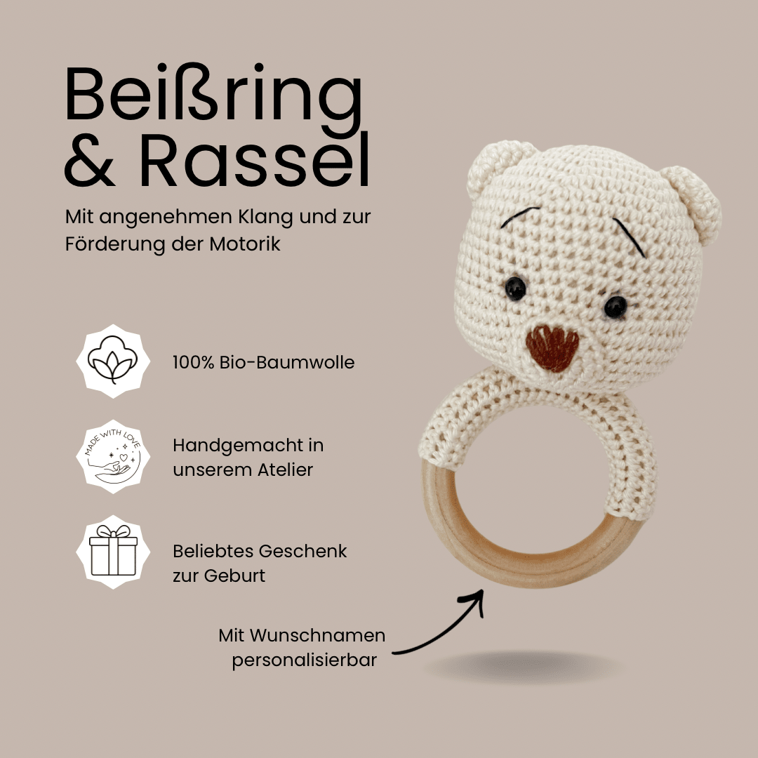 Set “white bear” aus 100% Baumwolle - Kindesglueck Geschenksets für Babys