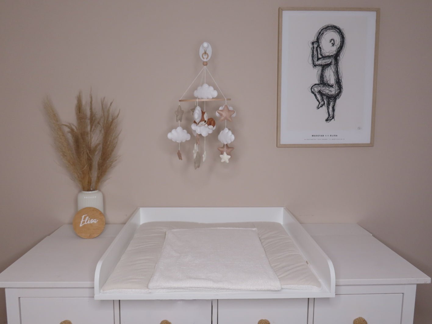 Wickelauflage „soft cream cord“ – mit abnehmbarer Frotteeauflage - Kindesglueck