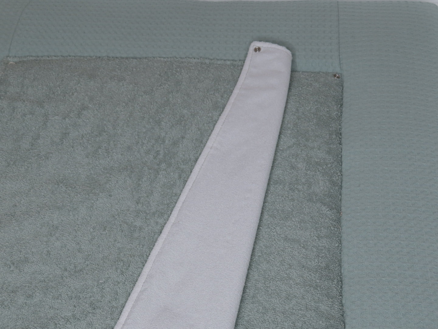 Wickelauflage „soft Mint“ – Baumwolle - Waffelpique (Oeko - Tex) mit abnehmbarer Frotteeauflage - Kindesglueck