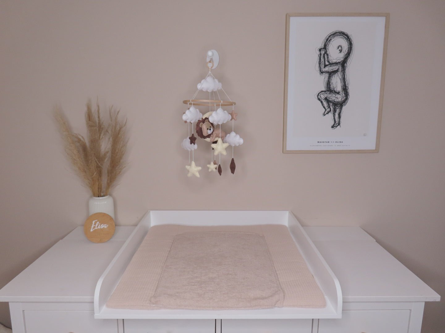 Wickelauflage „warm Beige“ – Baumwolle - Waffelpique (Oeko - Tex) mit abnehmbarer Frotteeauflage - Kindesglueck