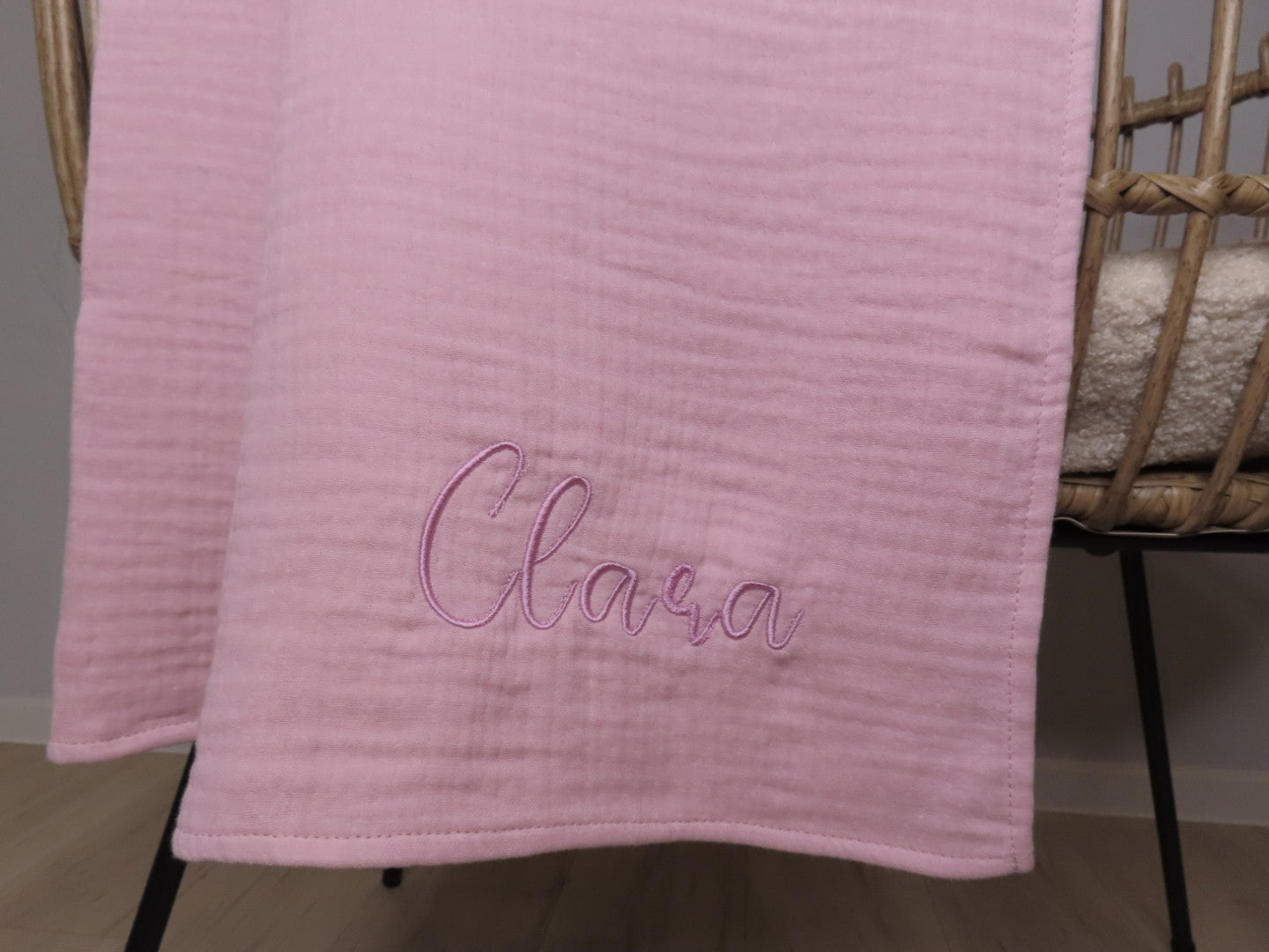 Personalisierte Musselindecke 65x65 - 4-lagig, 100% Baumwolle