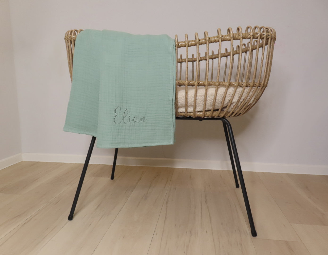 Personalisierte Musselindecke 65x65 - 4-lagig, 100% Baumwolle