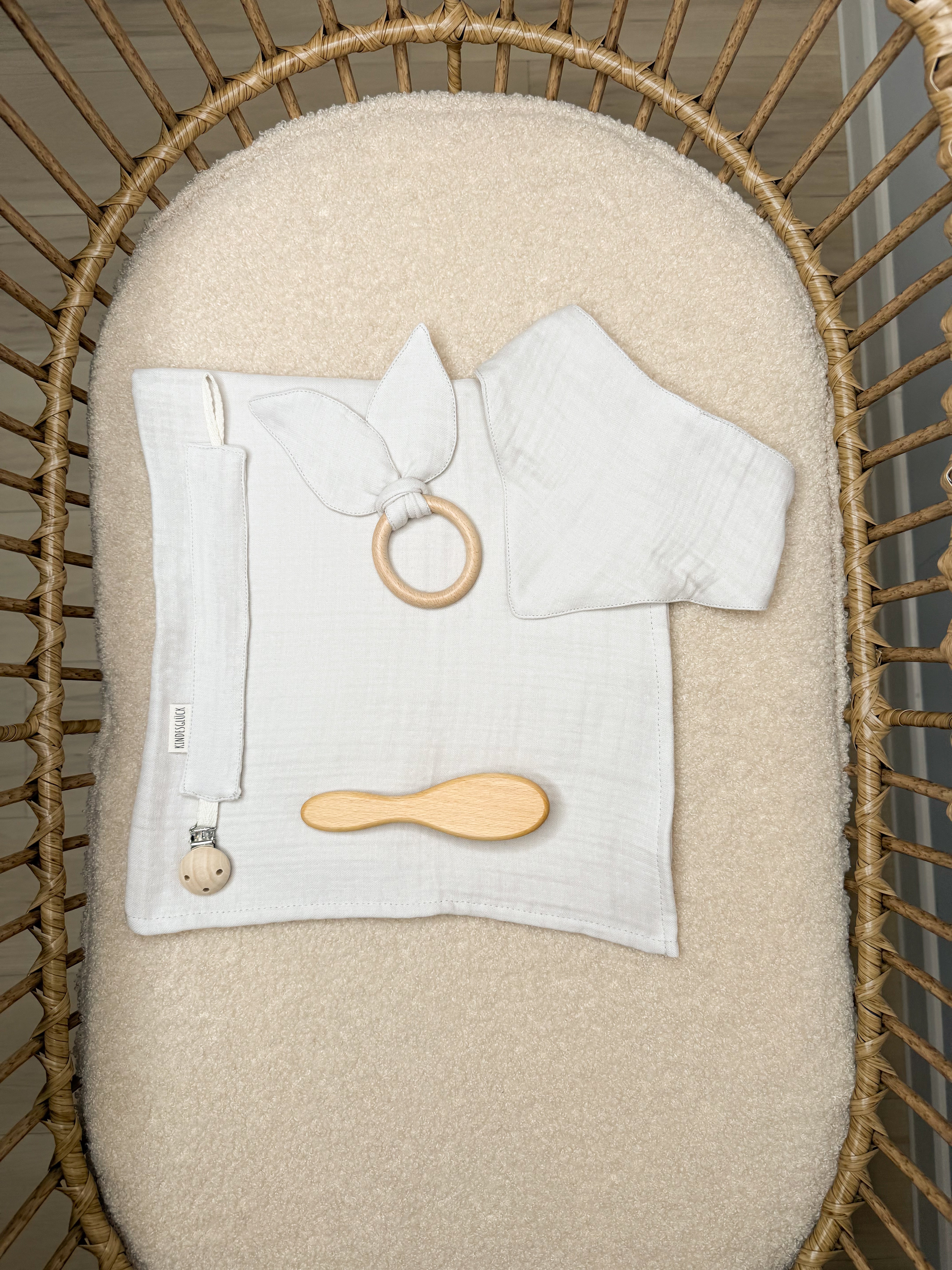 Personalisiertes Baby-Set aus Musselin in verschiedenen Farben