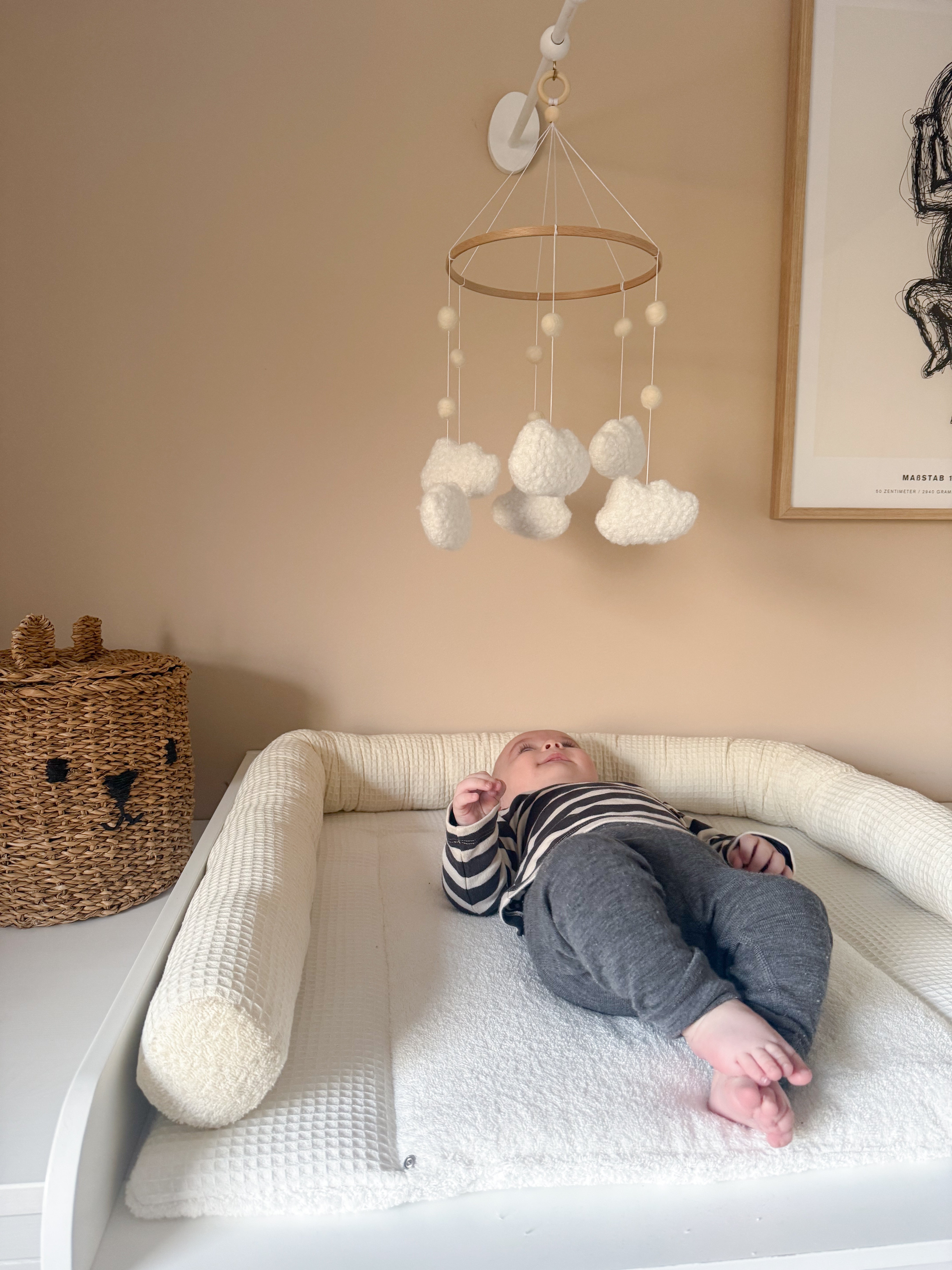 Baby Mobilé „Wolkenzauber“ aus Bouclé - Kindesglueck Baby - Mobiles