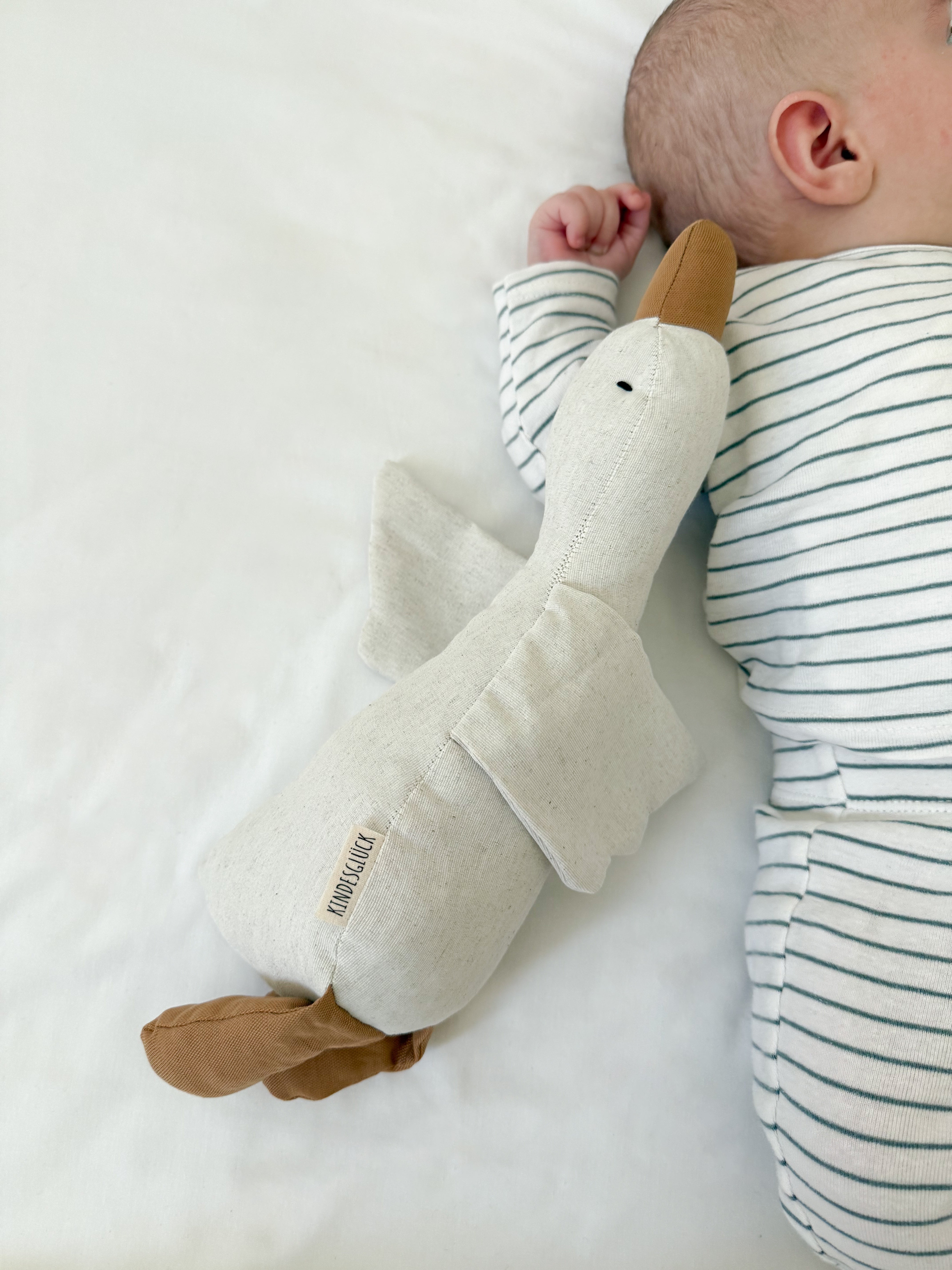 Gans aus Leinen – handgemacht & nachhaltig - Kindesglueck Kuscheltier