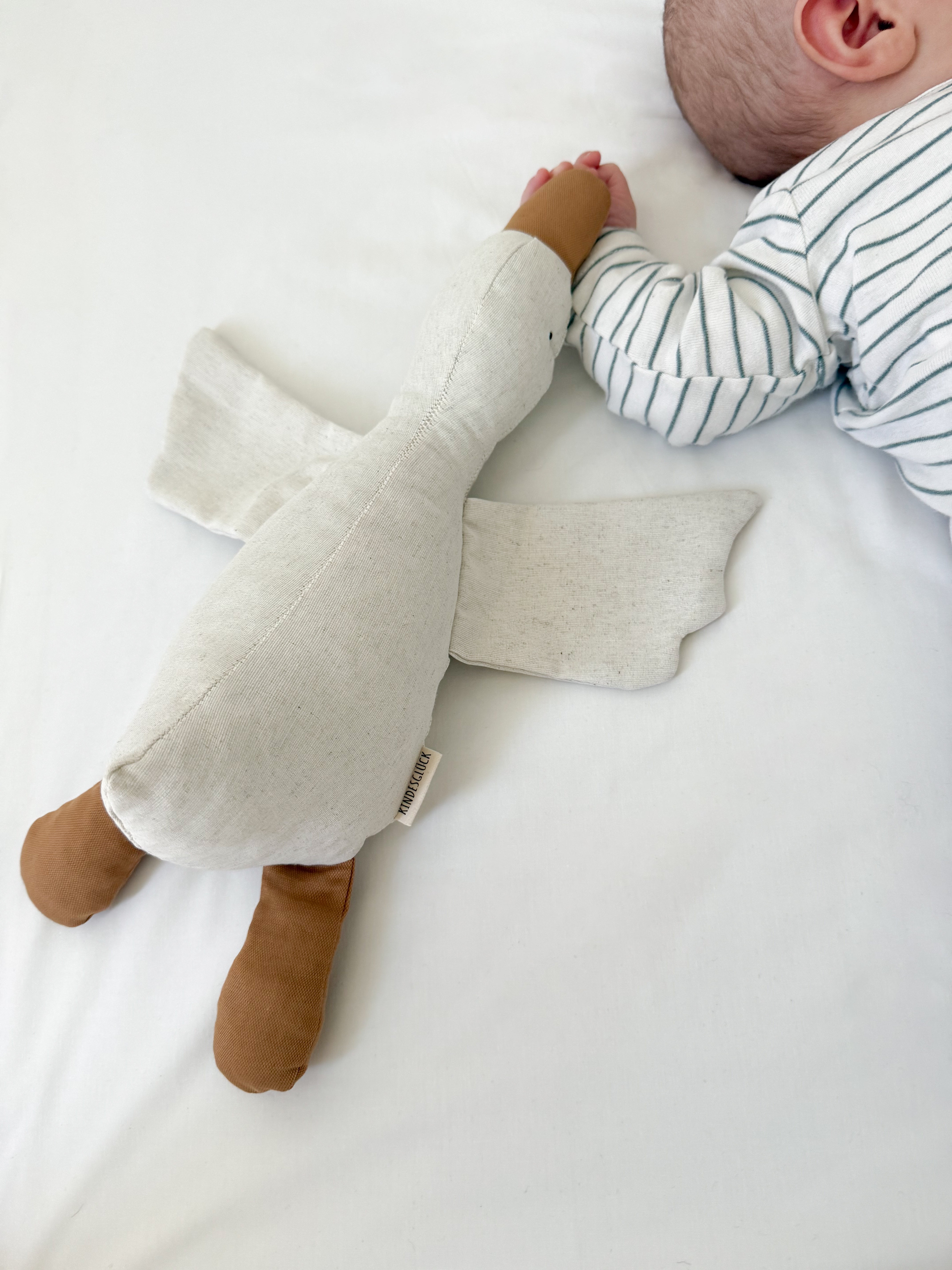 Gans aus Leinen – handgemacht & nachhaltig - Kindesglueck Kuscheltier