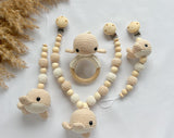 Gehäkeltes Neugeborenen - Set „kleiner Wal“ in Beige - Kindesglueck Geschenksets für Babys