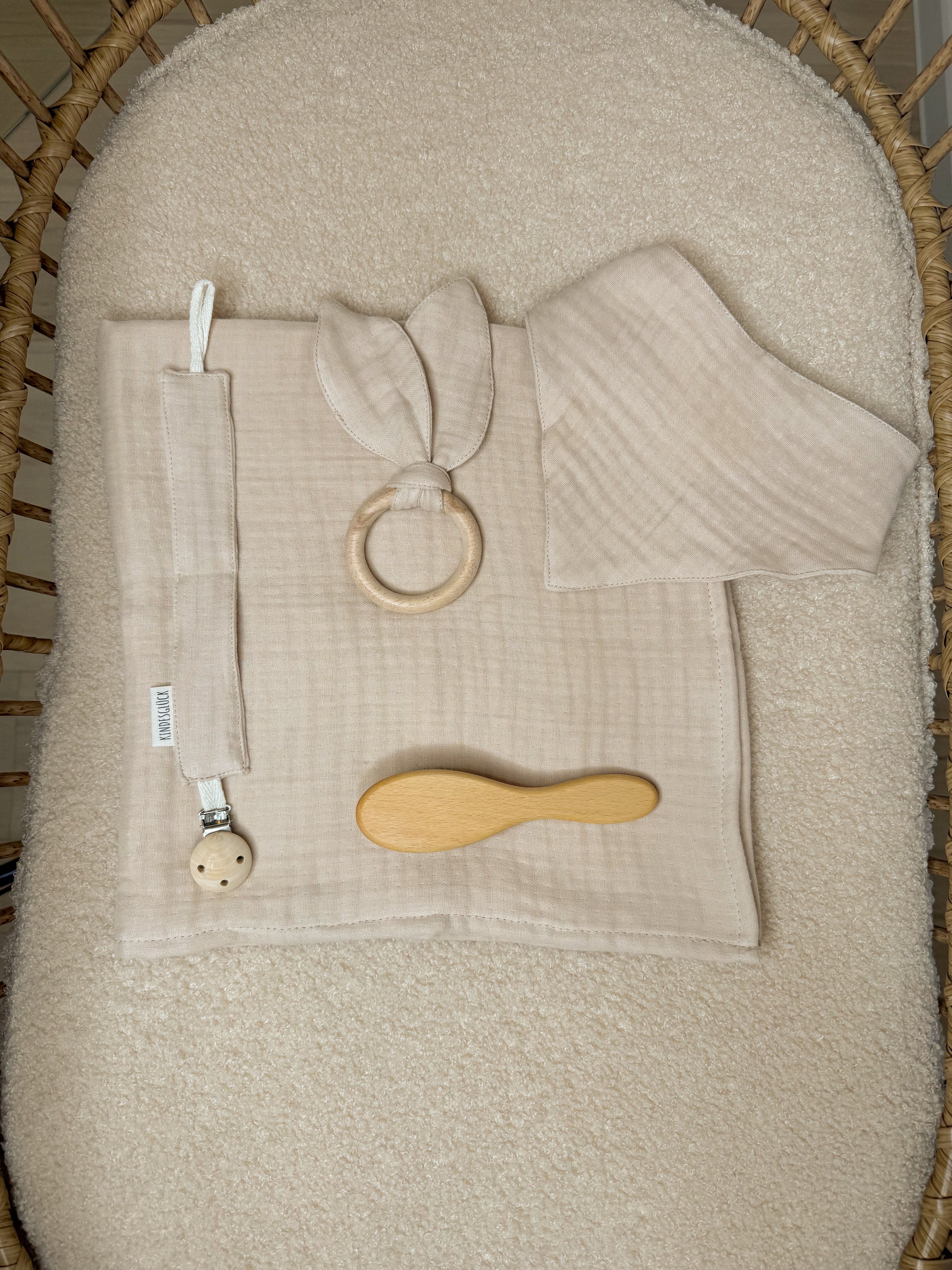 Personalisiertes Baby - Set aus Musselin in verschiedenen Farben - Kindesglueck Geschenksets für Babys