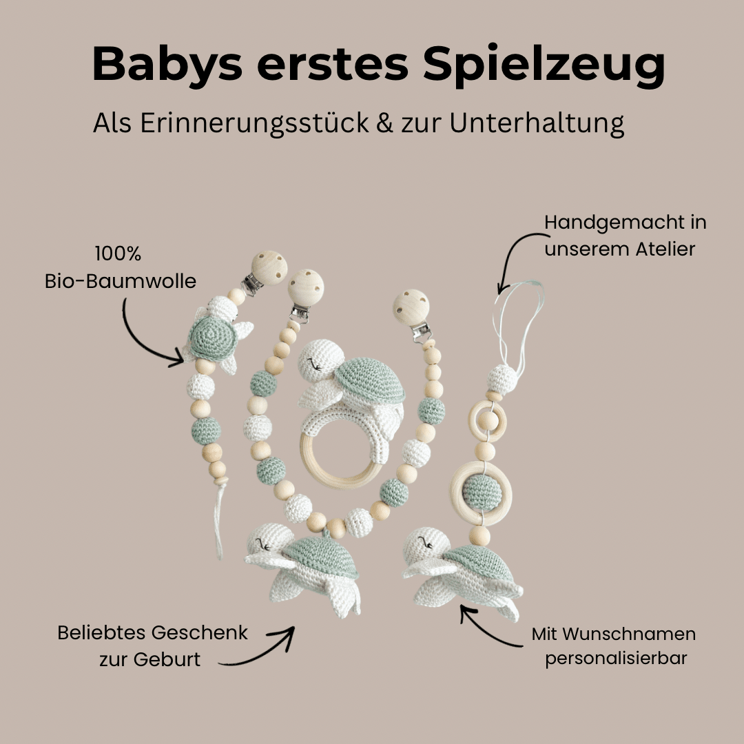 Set Schildkröte in Pastellgrün - Kindesglueck Geschenksets für Babys