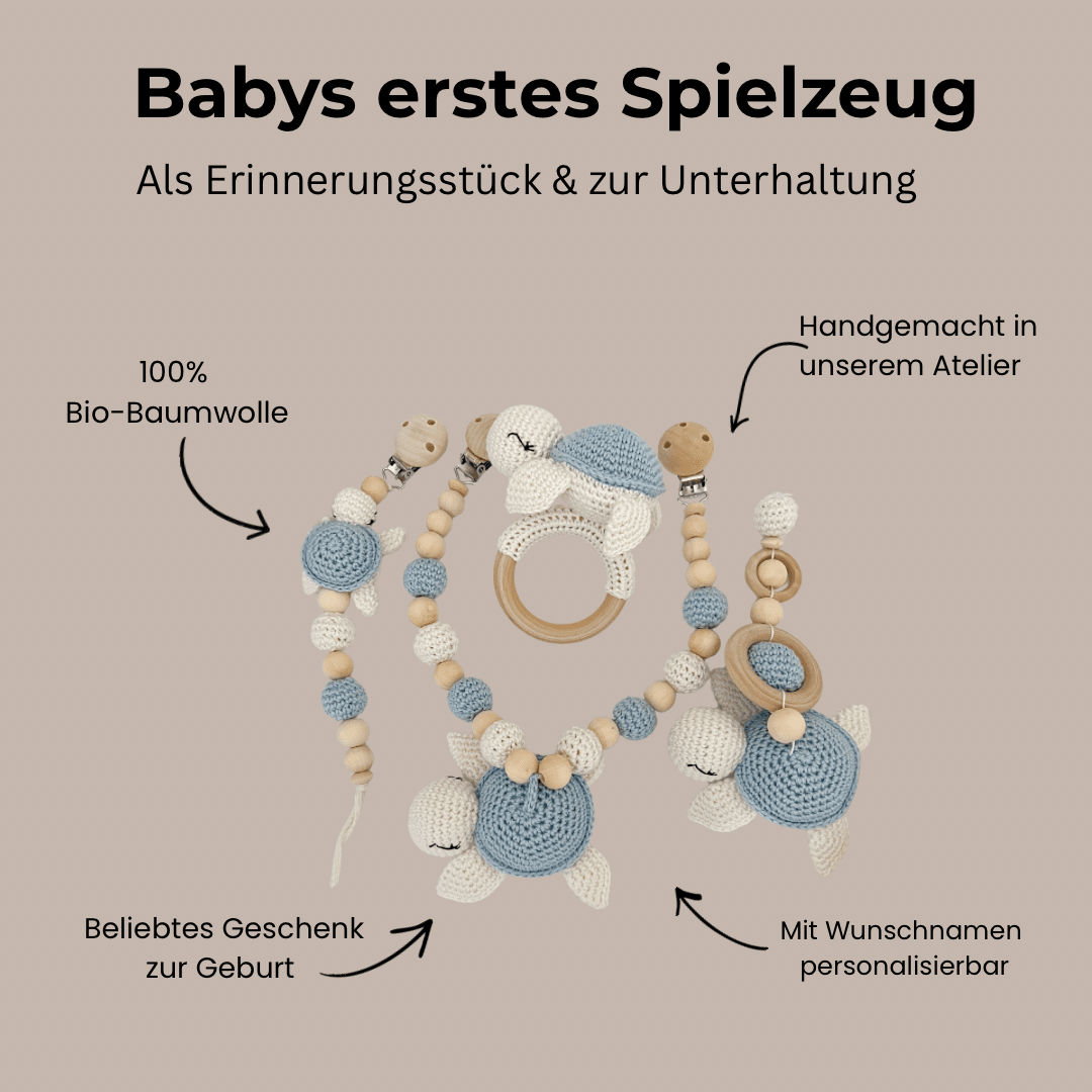 Set Schildkröte in zartem Blau - Kindesglueck Geschenksets für Babys