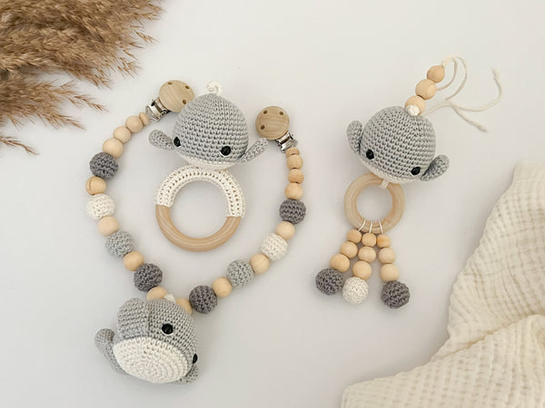 Set Wal in Grau - Kindesglueck Geschenksets für Babys