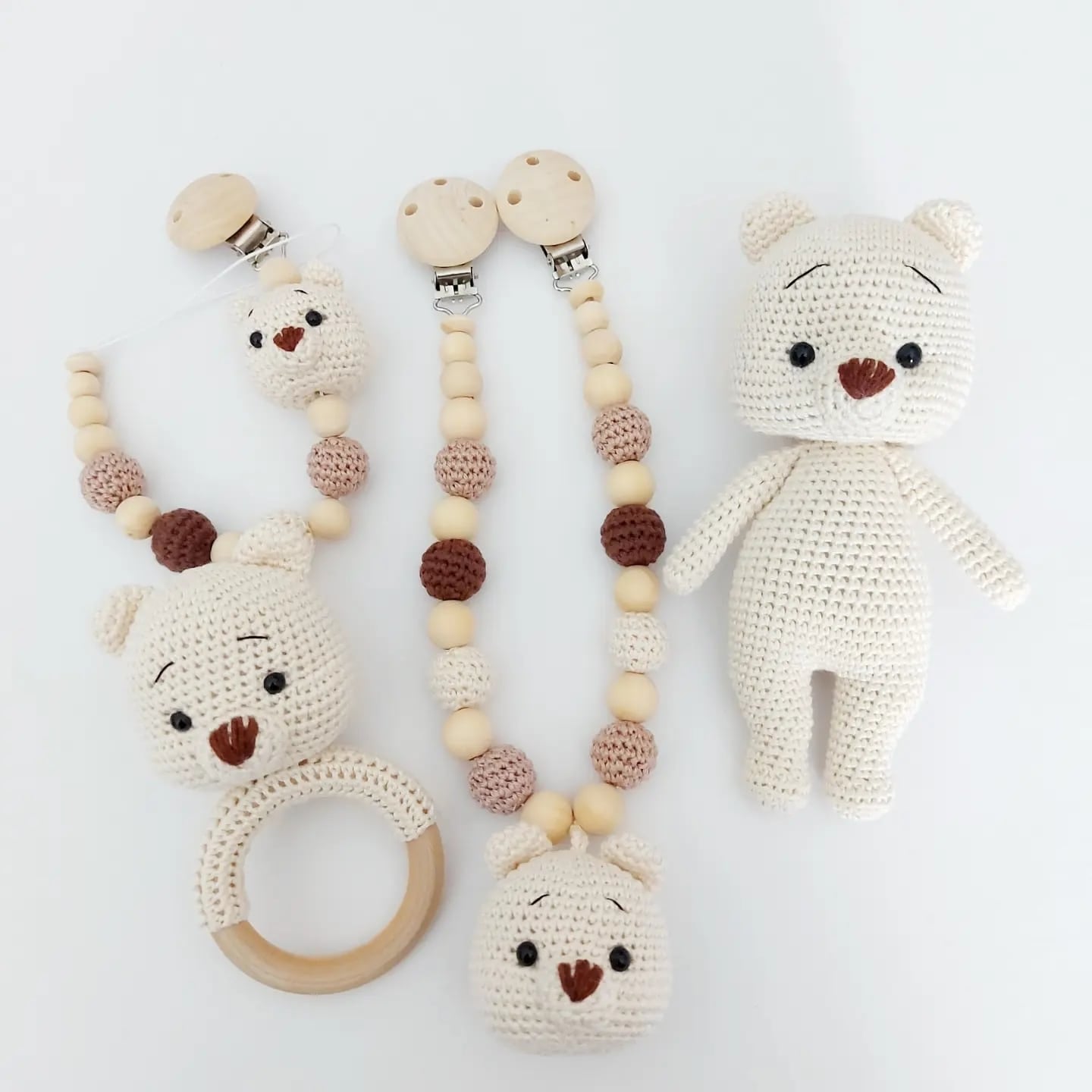 Set “white bear” aus 100% Baumwolle - Kindesglueck Geschenksets für Babys